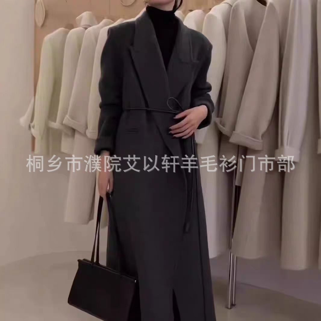 冬季新款韩系西装款美飒双面羊毛长绒毛呢外套长款百搭气质大衣女详情14