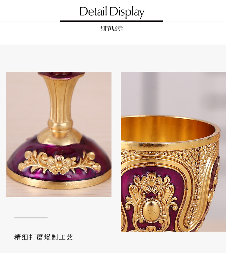 欧式金属白酒家用高档创意高颜值复古烈酒杯一口高脚杯家居摆件详情6