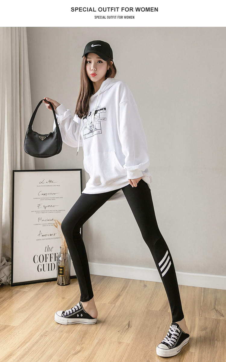 实拍2021新春紧身高腰弹力显瘦芭比无痕瘦腿瑜伽外穿打底裤女代发详情14