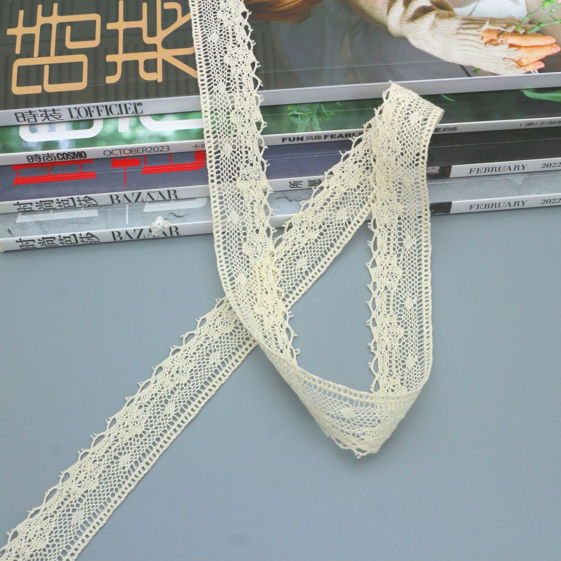 In-stock cotton thread lace, handmade diy clothing accessories, lace lace, sofa curtains, doll skirt lace pic 3