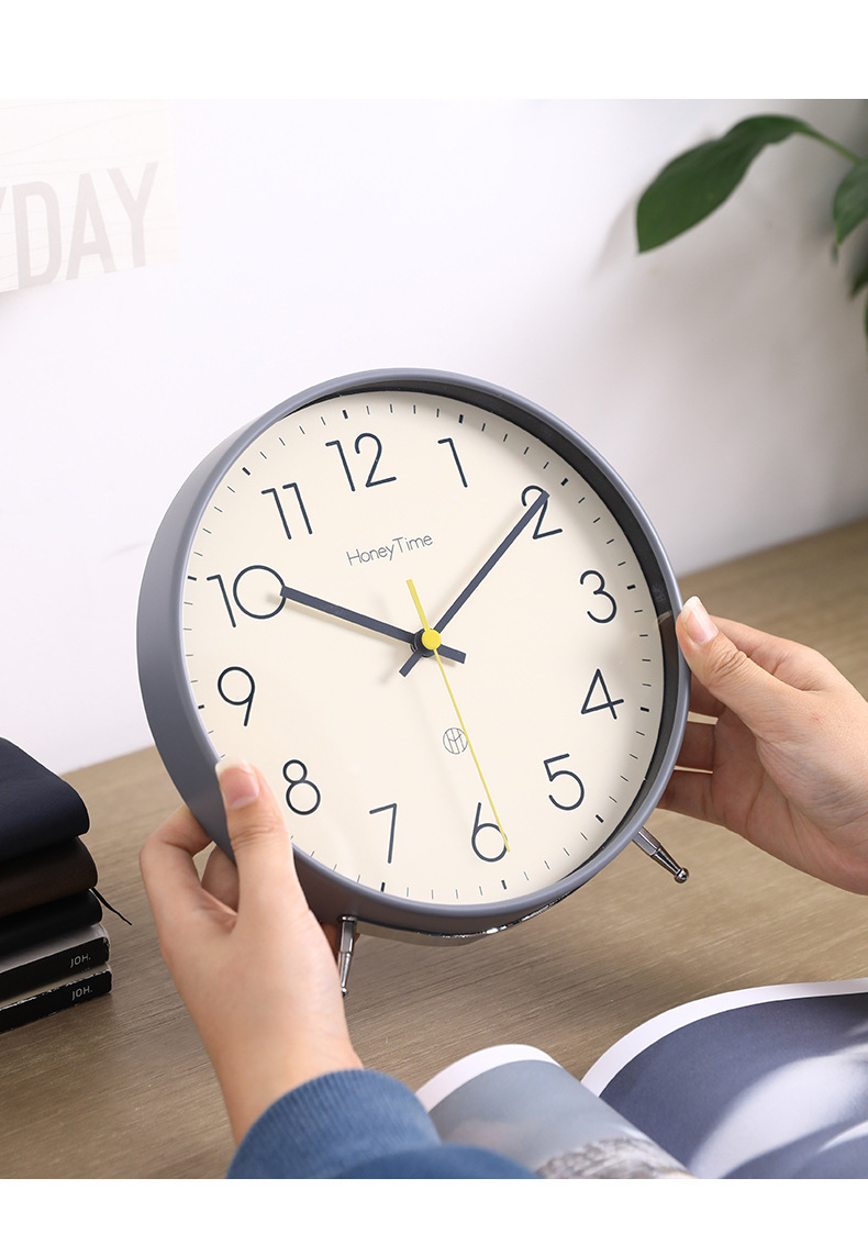 Hanlin Times Modern and simple pendulum clock, living room desktop table clock, home desktop fashionable clock, sitting clock, table clock for display pic 9
