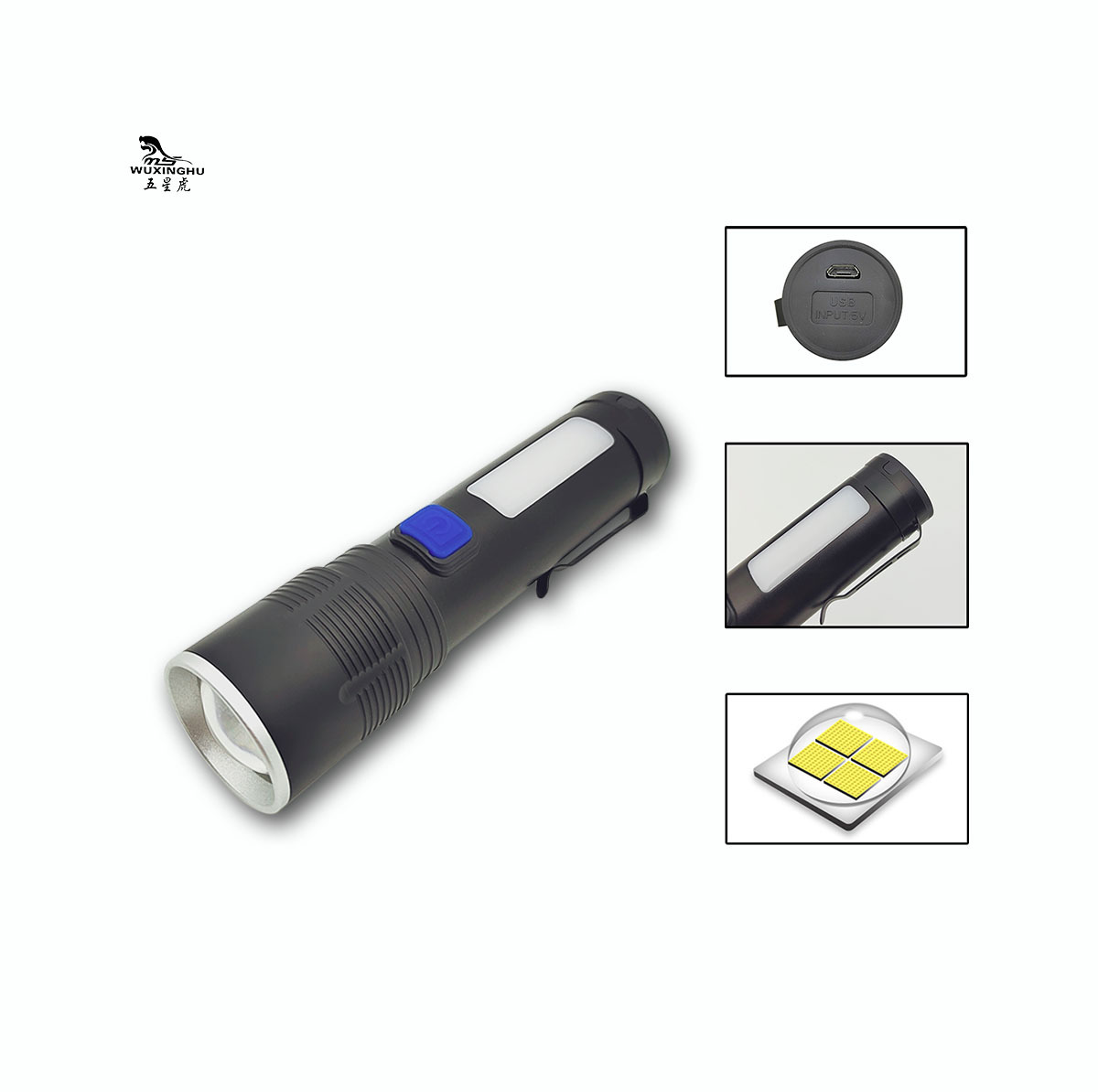 The popular P70 high-intensity flashlight, long-range multi-functional charging and zoom mini flashlight, is a home and outdoor work light pic 3