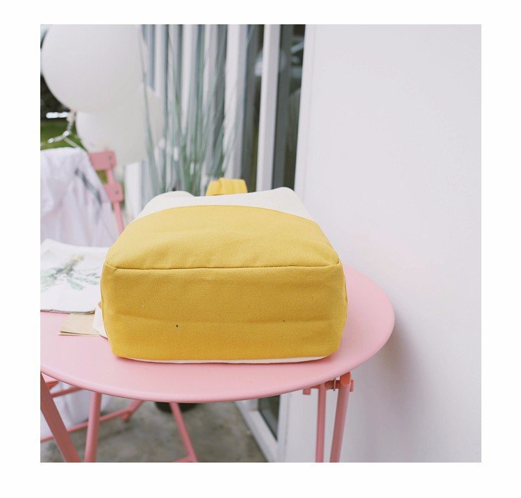 Factory wholesale of college-style, fresh, artistic, simple and versatile canvas backpacks, color-matched schoolbags for middle school best friends pic 41