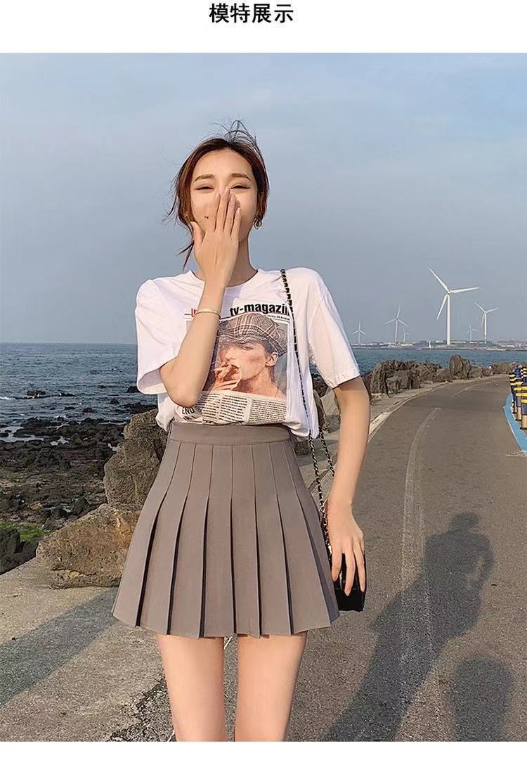 Pleated skirt 2023 new large-sized half skirt for women, JK skirt for spring and summer, all-roundable for chubby girls, high-waisted short skirt, A-line skirt pic 8