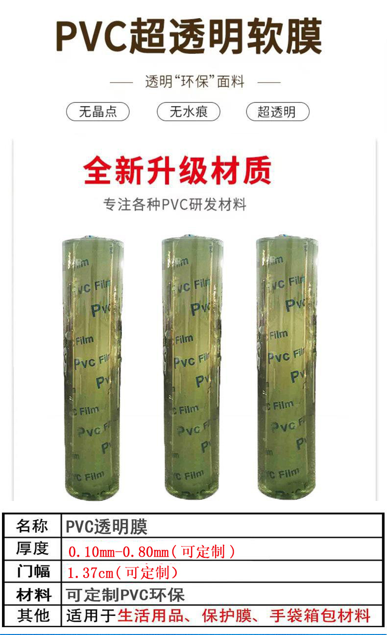 PVC软玻璃 透明水晶板薄膜餐桌垫防滑软胶塑料 板pvc桌布厂家批发详情1