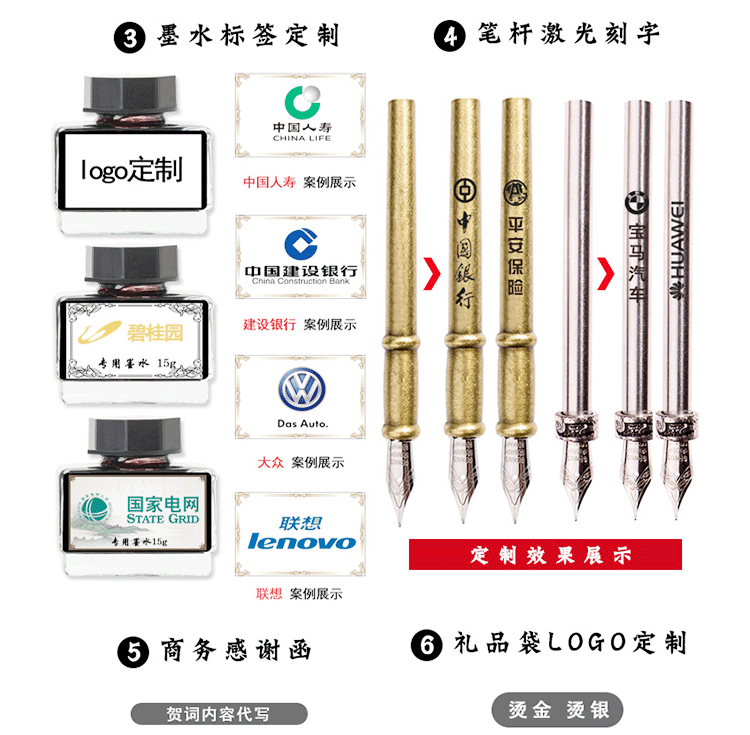 星空羽毛笔中性笔复古风笔杆可定 制logo创意羽毛深色星空中性笔详情134
