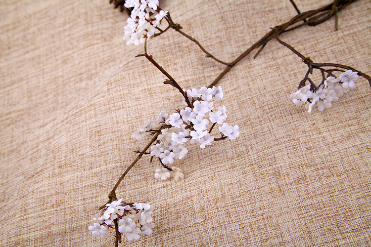 Zen-themed faux cherry blossom vine branches for home decoration, realistic small floral dry branches, tea room artificial flower ornaments, and simple flower arrangements pic 10