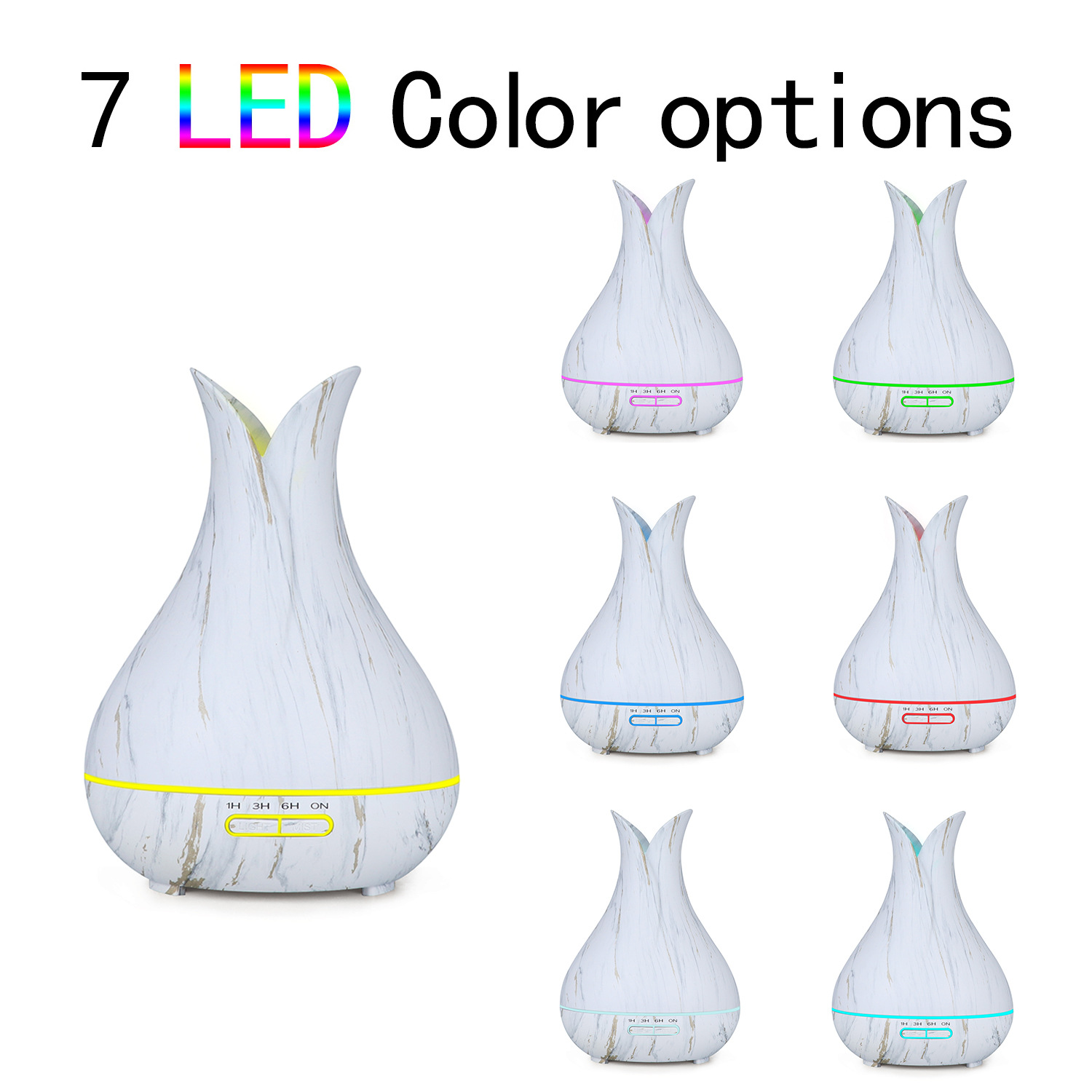 厂家批发新款400ml木纹香薰加湿器 家用扩香机芳香器花瓣加香机批详情19