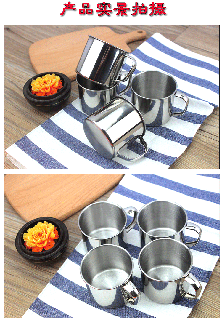 Stainless steel cups, kindergarten water cups, small cups for students and children, drinking tea cups, metal tea jars with LIDS pic 12