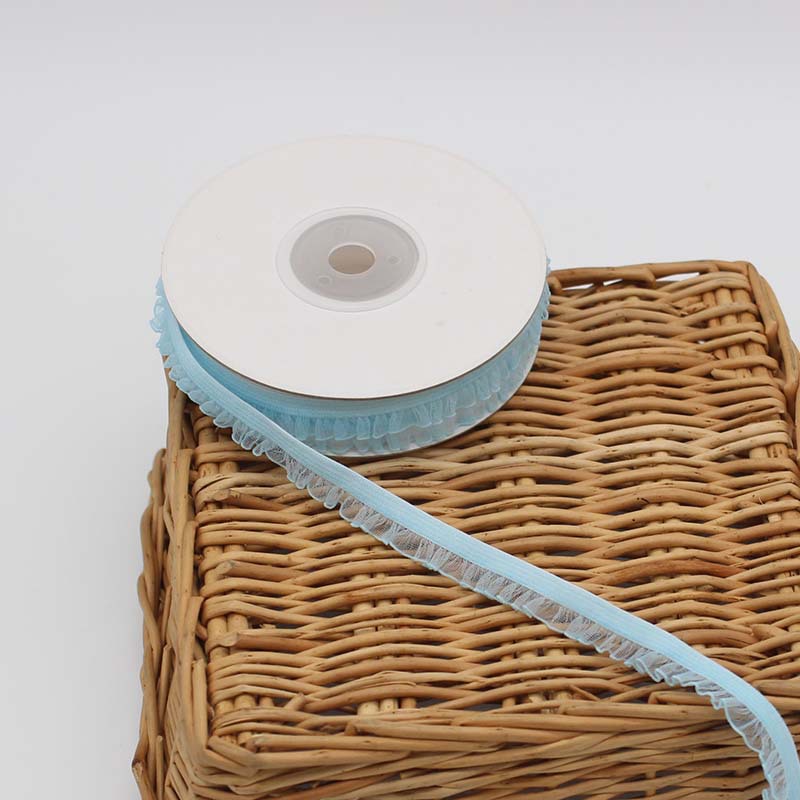 In stock: 1.0cm single-sided black fungus snow yarn lace elastic band for baby clothes, decorative accessories, home textile edging materials pic 11