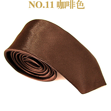 男士领带5cmj窄版jk纯素色学生亮光色丁团体黑色tie嵊州厂家批发详情20