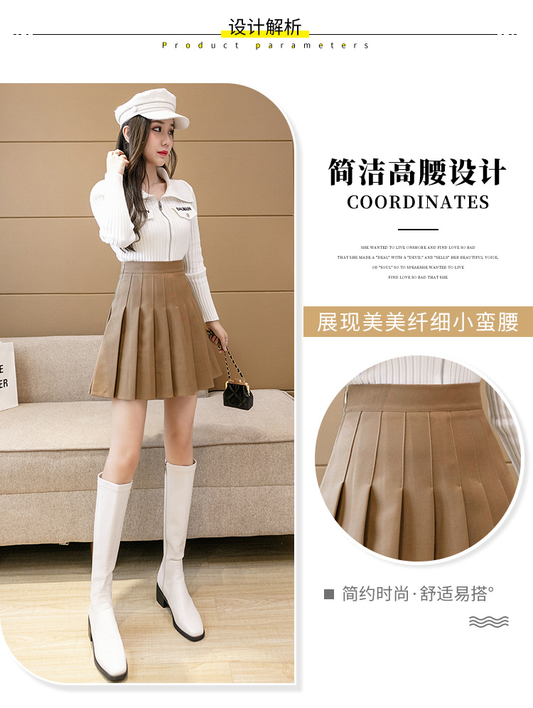 Pleated skirt for women, Spring/Summer jk white 2022 new style Korean high-waisted A-line short skirt, autumn/winter plaid half skirt pic 47