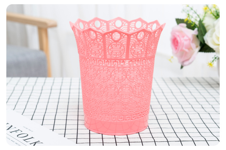 Household and office waste mini wastebasket, iron tower desktop mini trash can, pen holder, potted plant flowerpot pic 18