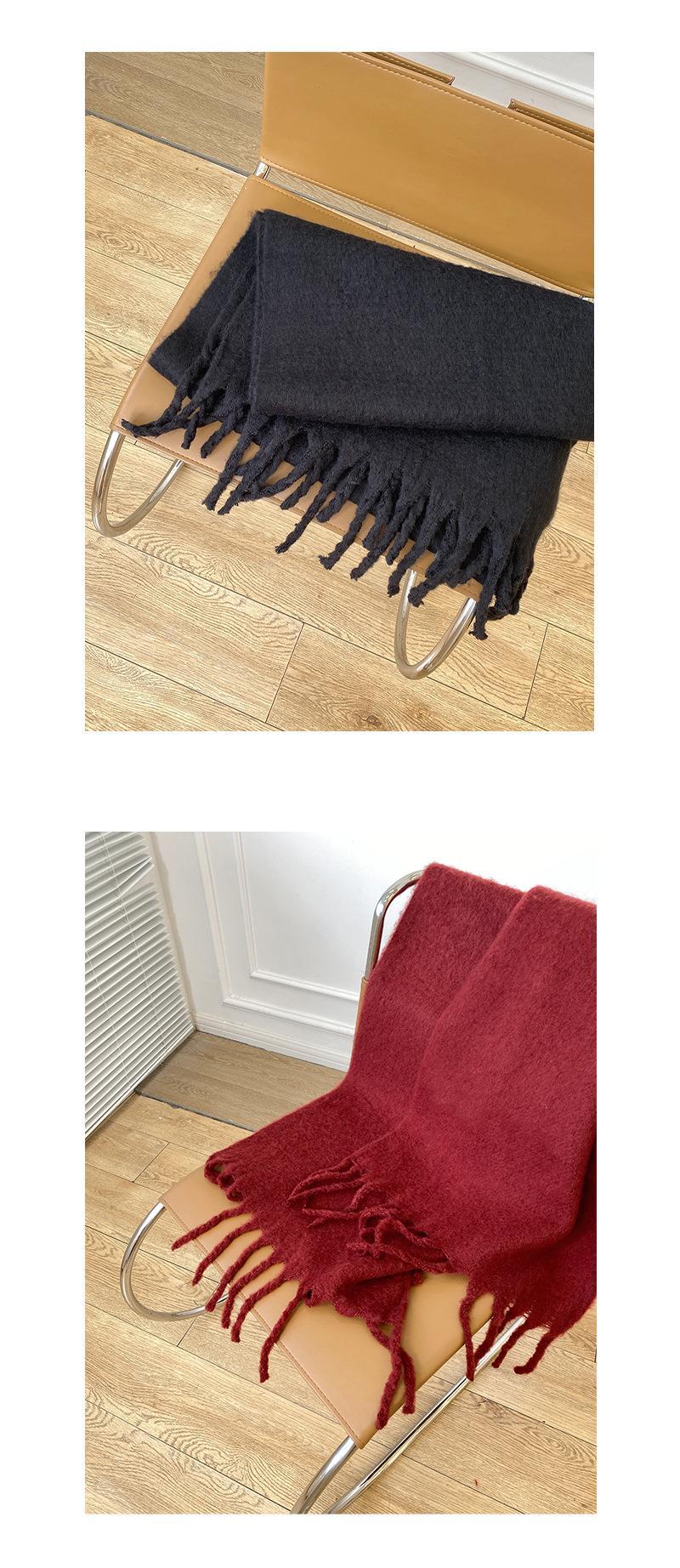 限时抢购价！马海毛绒围巾女14款经典色秋冬保暖柔软加厚围脖纯色详情18