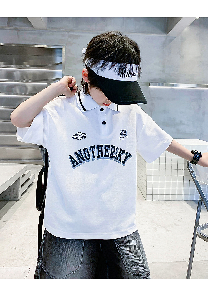 男大童夏季Polo衫运动短袖T恤2025新款儿童男孩夏装半袖冰感上衣详情19