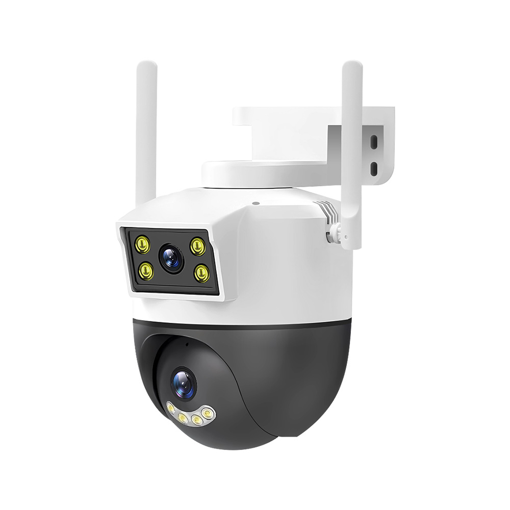 Dual-camera gun head linkage with mobile phone remote home indoor and outdoor high-definition night vision 360-degree waterproof intelligent monitoring pic 1