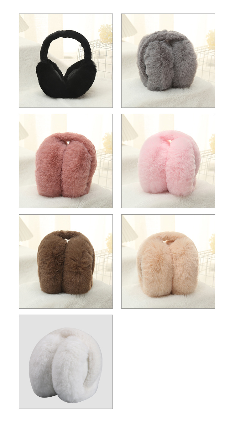 秋冬可爱保暖耳罩韩国纯色毛绒耳包学生防冻骑行防寒护耳折叠耳暖详情6