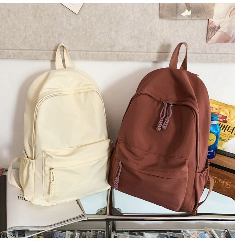 贝尔书包女生大学生简约黑色大容量初中生高中2024新款背包双肩包详情15