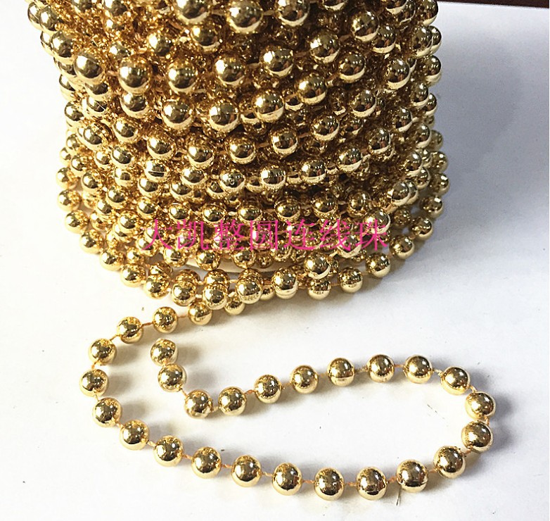 ABS imitation pearl round connected beads with gold and silver plating DIY handmade clothing, phone cases, wedding jewelry accessories pic 5