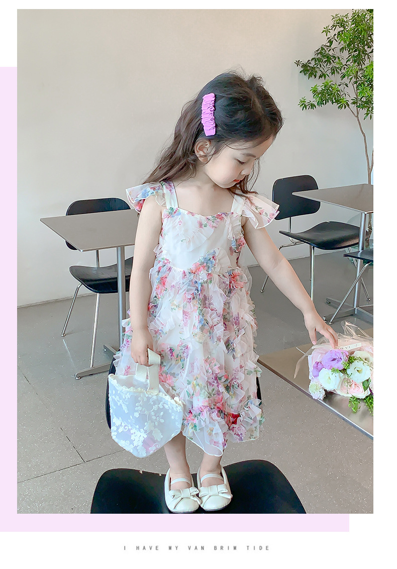 女童夏季公主裙2024新款洋气女宝宝夏装纱裙吊带裙子儿童装连衣裙详情15