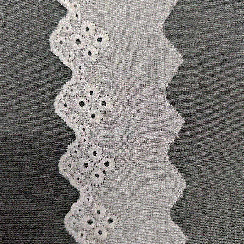 Wholesale of cotton embroidered lace, hollowed-out lace, embroidered skirt hem, clothing accessories, milk silk, perforated, barcode 2.5 pic 73