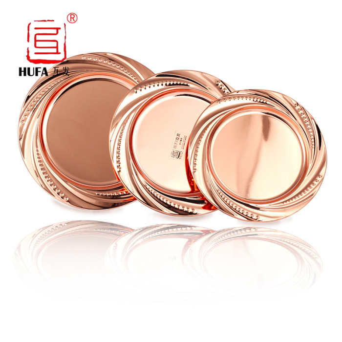 Mutual rose gold pearl plate, stainless steel red copper plate, craft plate, hookah plate, stainless steel plate pic 3
