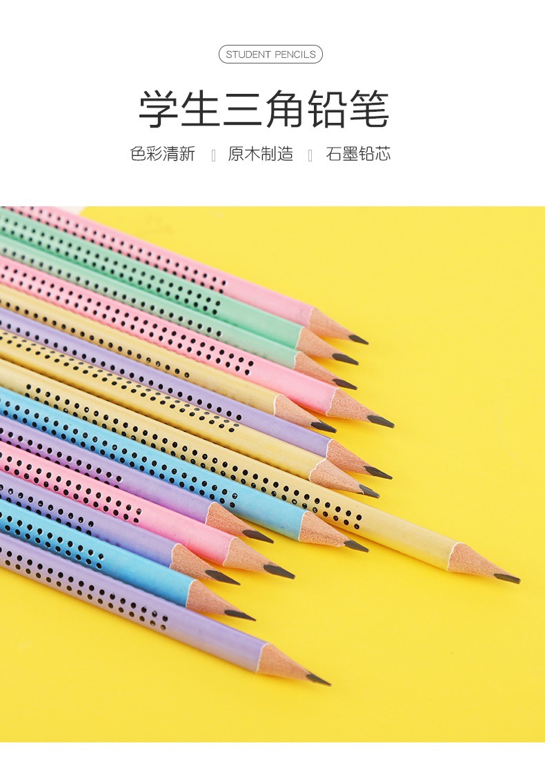 HB Pencils for primary school students, 30-piece triangular rod correction grip pencils, creative cartoon writing pens, wholesale of barrel pencils pic 4