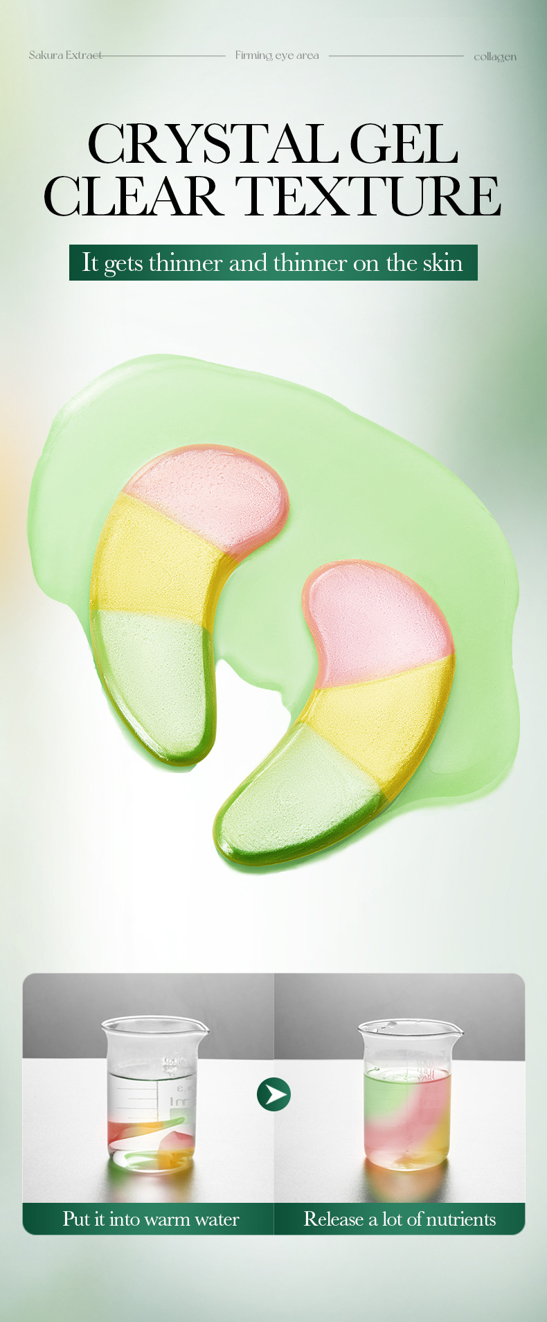 Full English SADOER Sakura Collagen Brightening Eye Mask Moisturizing Eye Mask Cross-border export wholesale Exclusive Export Exclusive export Export pic 7