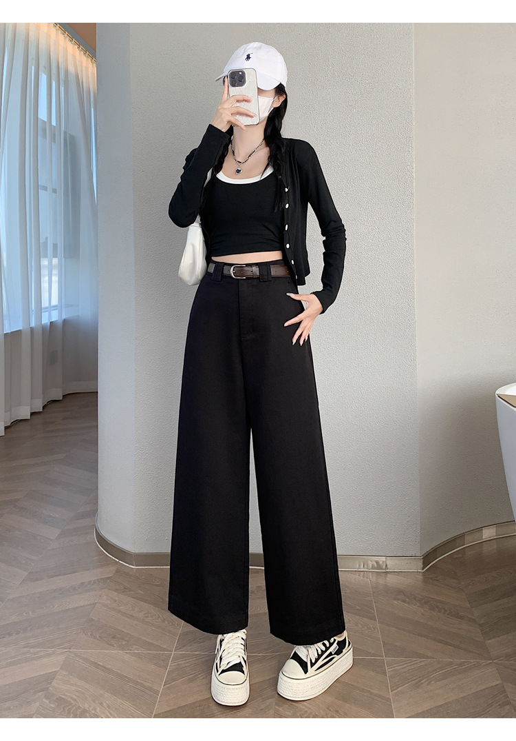 法式八分九分天丝棉阔腿牛仔裤女秋季新款小个子宽松显瘦直筒裤详情59