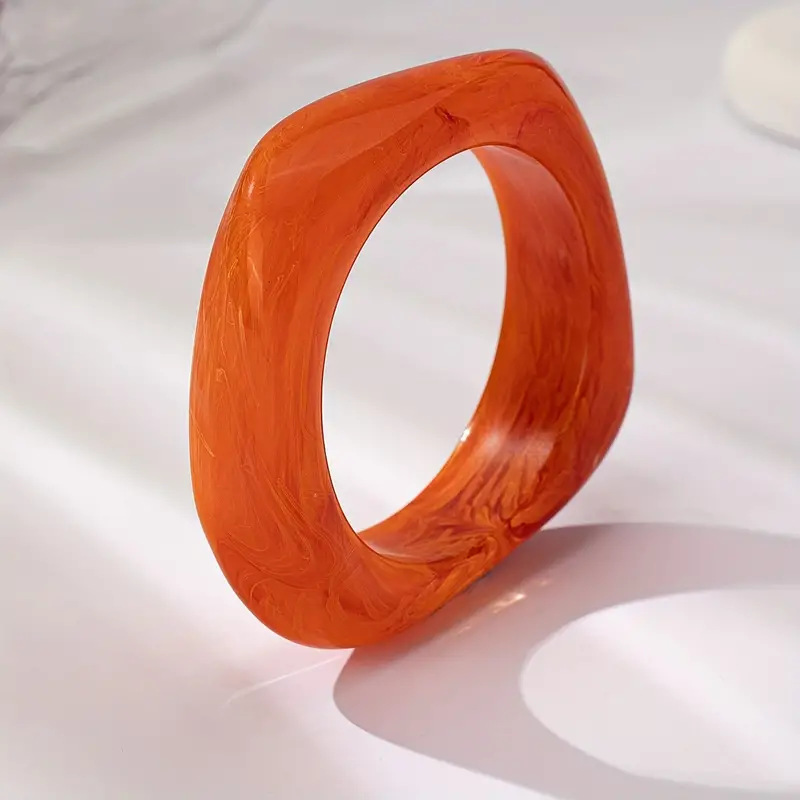 欧美跨境彩色方形不规则亚克力手镯夸张个性百搭哥特式饰品详情3