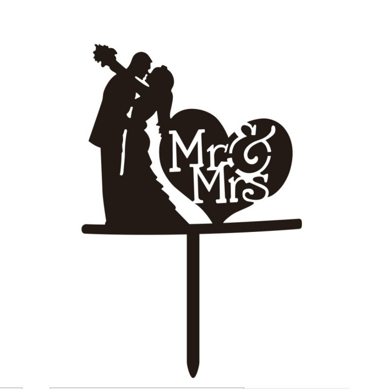 ins风情人节烘焙蛋糕装饰婚庆婚礼求婚MR&MRS亚克力蛋糕插牌详情5