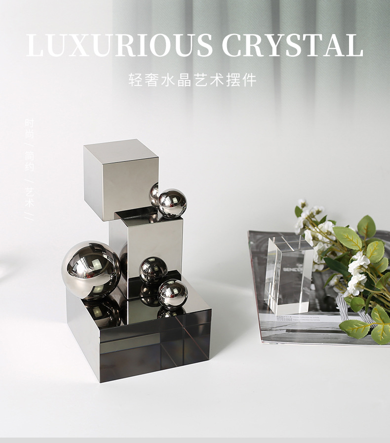 Cametti creative crystal ornaments, modern light luxury home soft furnishings, living room, TV cabinet, study decoration handicrafts pic 17