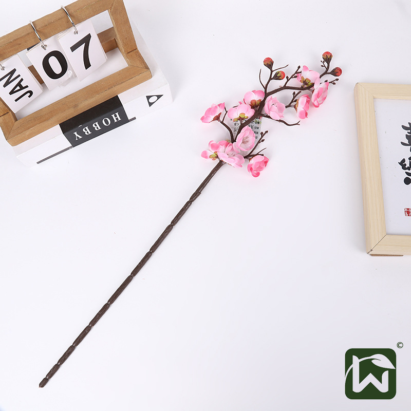 Cross-border single artificial flower, plum blossom branch, winter plum, artificial flower bouquet, Chinese-style home decoration, living room vase and decorative items wholesale pic 17