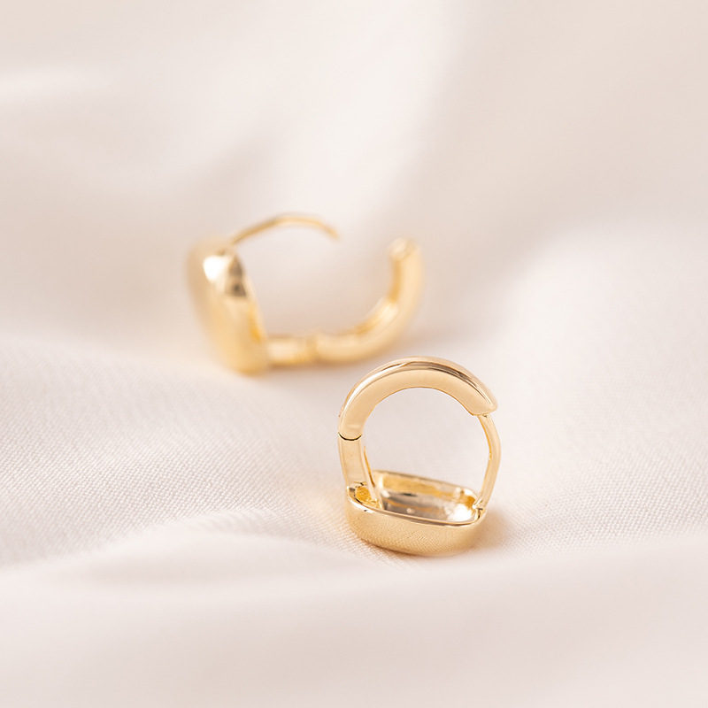 耳扣式耳环u型韩版圆形简约大气高质量小巧小清新925银方形铜耳扣详情24