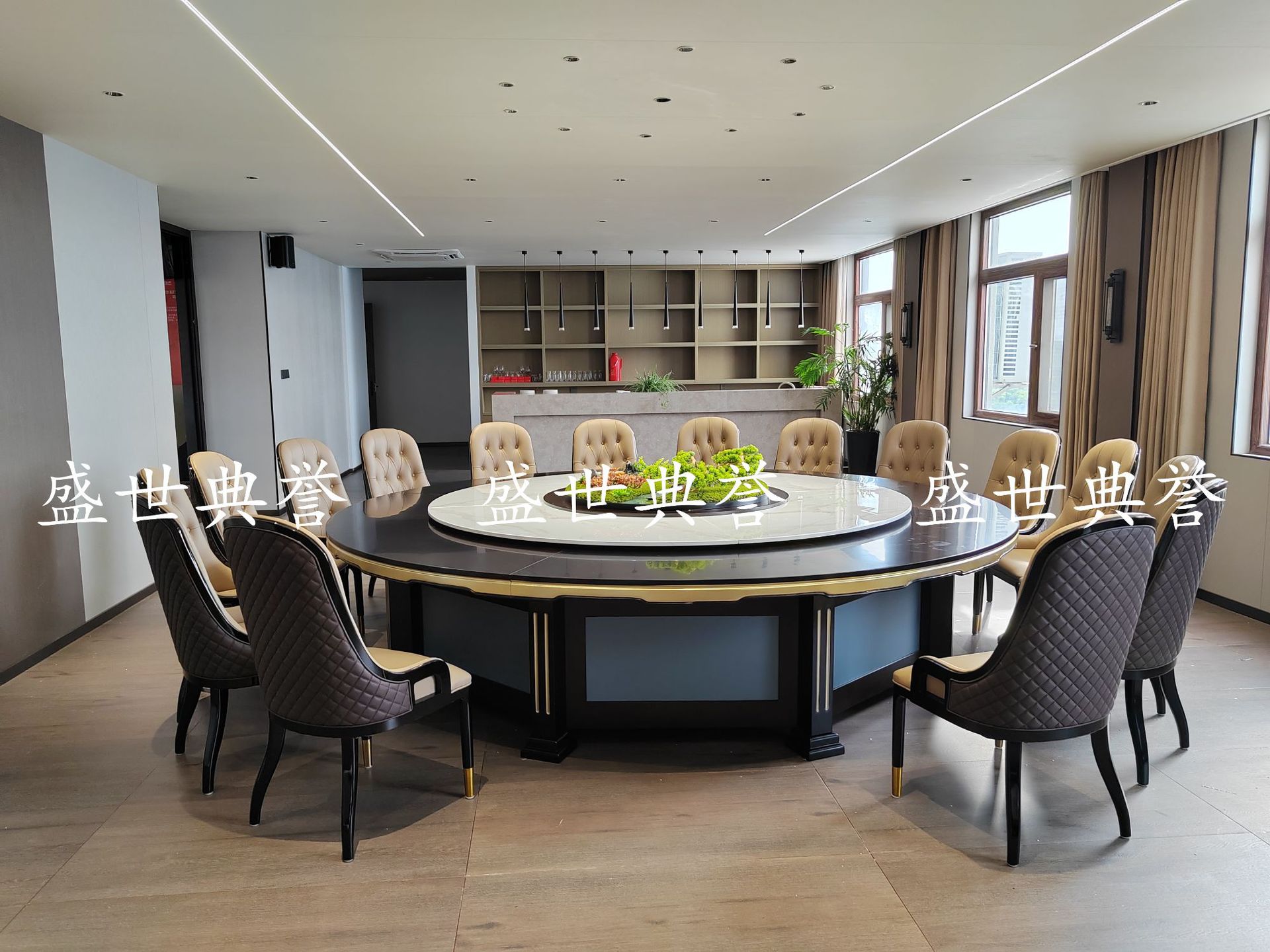 Solid wood dining tables and chairs for Changsha International Hotel, light luxury dining chairs for seafood restaurant private rooms, and white wax wood chairs for company clubs pic 11