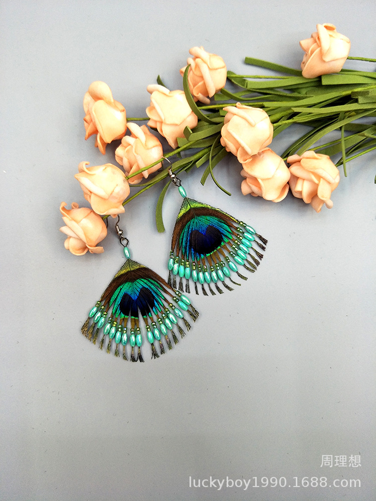 25-30cm peacock feather home decoration items, DIY handcrafted earrings, accessories, props, flower arrangement decorations, peacock feathers pic 20