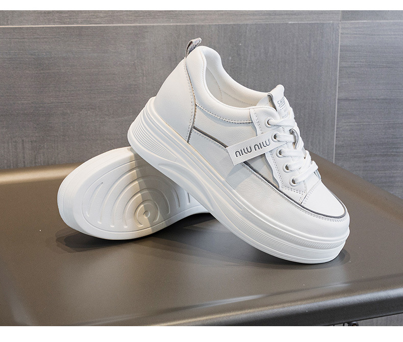 头层牛皮小个子内增高小白鞋松糕厚底运动鞋夏季网面透气休闲女鞋详情30