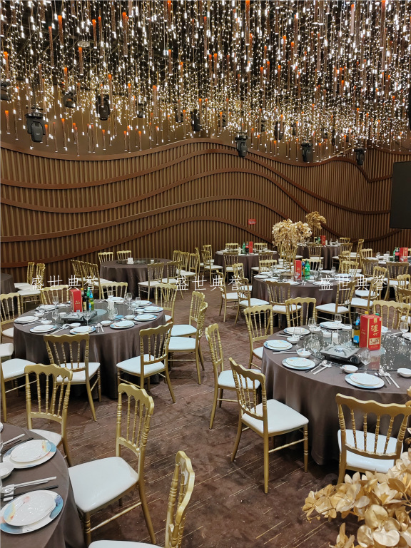 Hangzhou Banquet Center dining tables and chairs Hotel theme wedding bamboo joint chairs, European-style wedding castle chairs, wedding banquet folding chairs pic 5