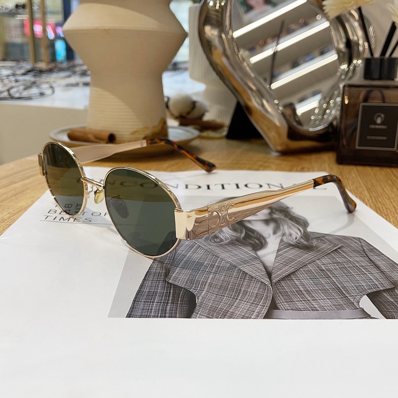 New cat-eye high-definition polarized glasses, oval-shaped personalized metal-framed sunglasses, fashionable and retro sunglasses for female Internet celebrities pic 18