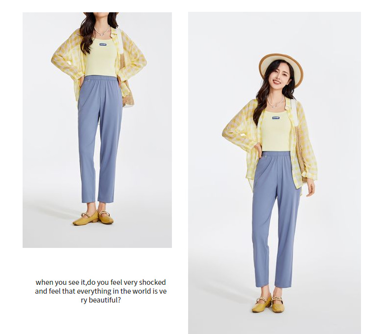 【面膜冰冰裤】夏女裤新款面膜防污防晒大码烟管九分休闲冰冰裤女详情43