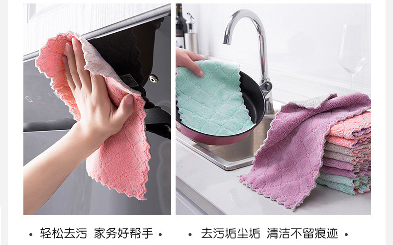 25*25cm dishcloth, absorbent cloth, non-stick scouring pad, kitchen dishcloth, cleaning cloth, table and dish wiping cloth pic 14