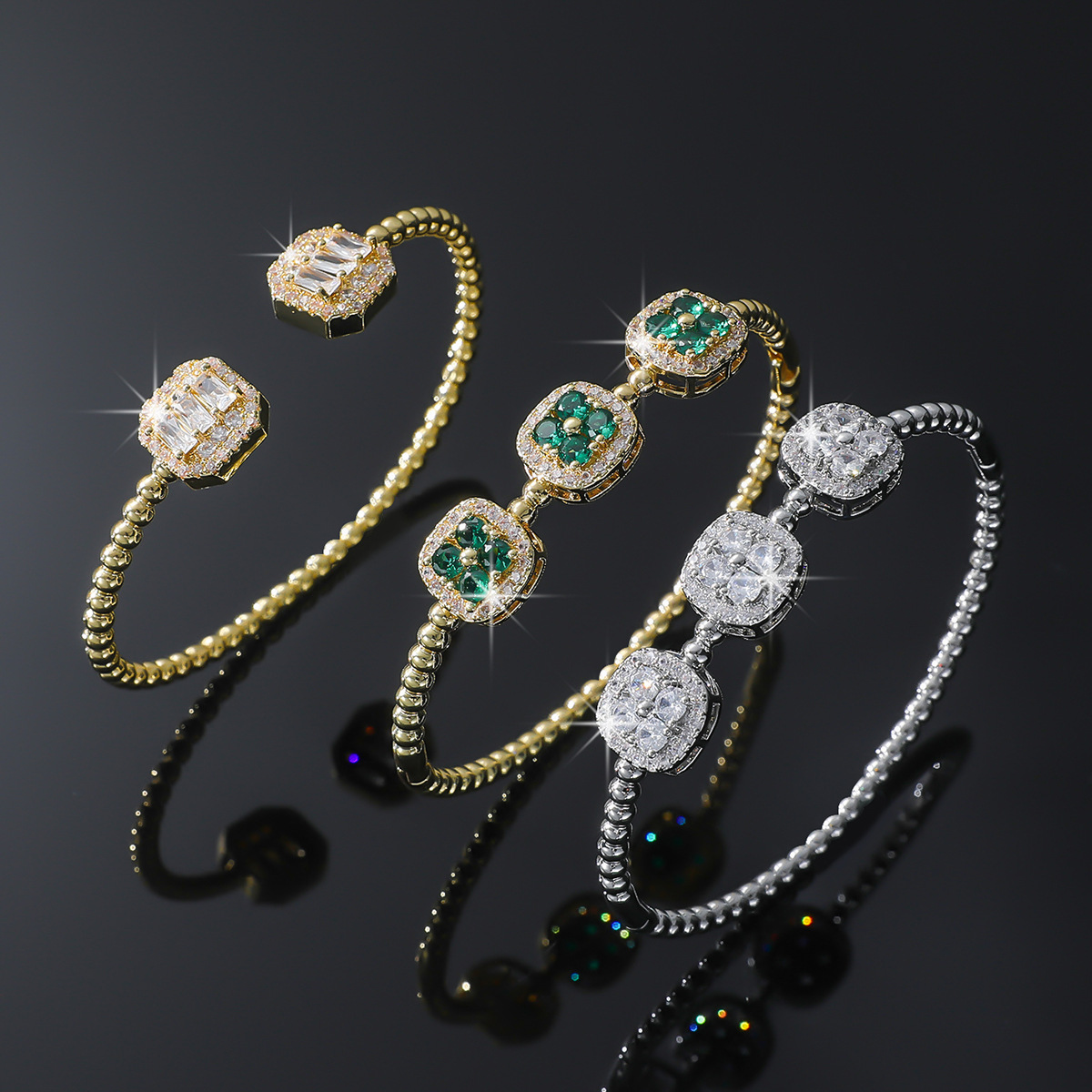 韩版手环铜微镶锆石手镯高级感精致女款镯子时尚气质手环手饰配饰详情8