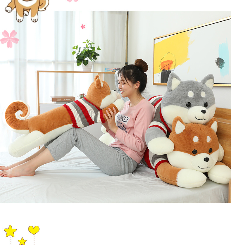 Factory direct supply of Shiba Inu plush toys, Pappa Dog throw pillows, long pillows, bed dolls and cute stuffed toys wholesale pic 10