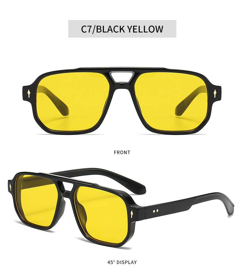 欧美新款方形时尚双梁墨镜太阳镜男跨境复古休闲驾驶商务潮流墨镜详情14