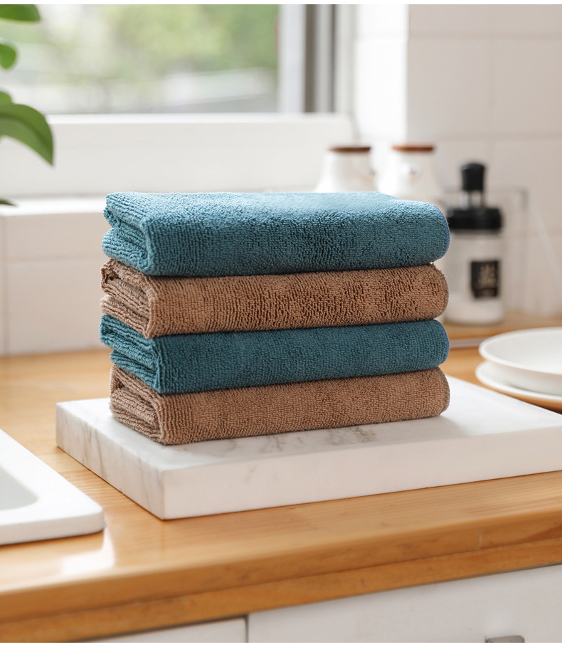 Superfine fiber polyester fabric thickened strong absorption car wash towel, kitchen cleaning non-stick oil dishwashing towel, small square towel, rag pic 22