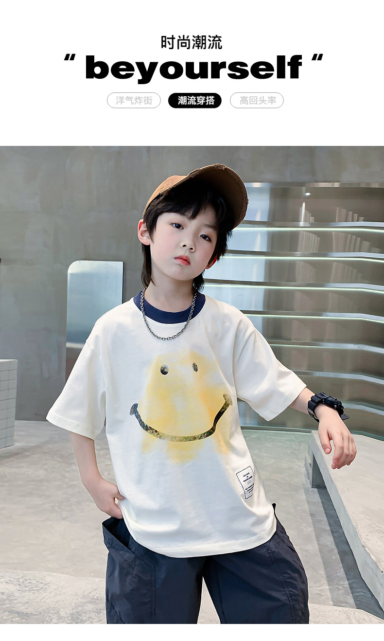 男童夏季凉感卡通短袖T恤2025新款儿童装夏装中大童宽松半袖上衣详情1