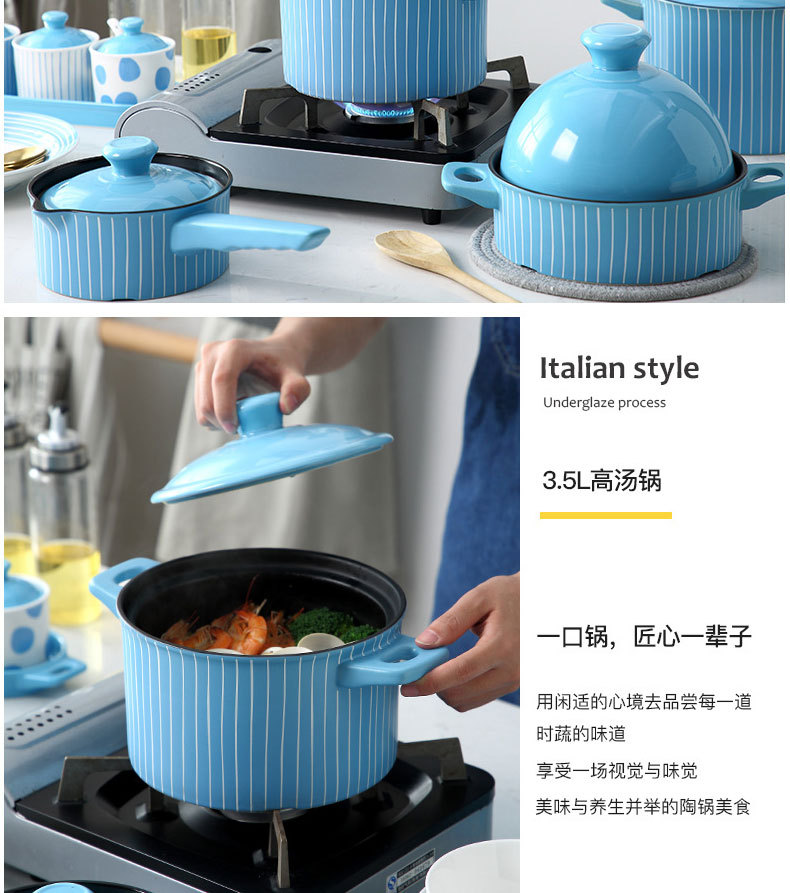 Factory direct sales ceramic clay pot open flame high-temperature resistant ceramic tagine pot home soup 煲仔饭 clay pot soup pot pic 4