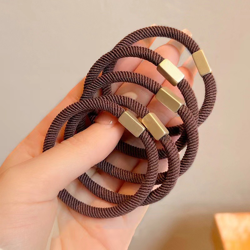 高弹力耐用发圈发绳女扎头简约气质高马尾皮筋高级感2023新款发圈详情6