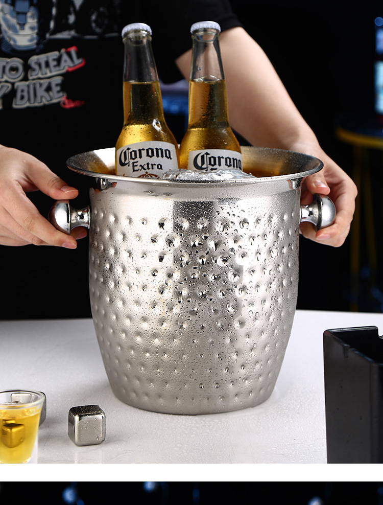 Stainless steel beveled ice bucket, KTV and bar supplies, champagne bucket, beer bucket, wine bucket, ice granule bucket, ice bucket, metal ice bucket, stainless steel beer bucket, stainless steel ice bucket, hotel supplies pic 15