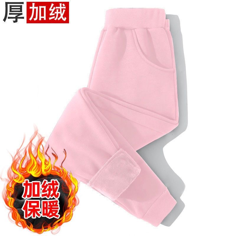 女童加绒裤子男童棉裤秋冬季加厚一体绒保暖外穿儿童休闲运动卫裤详情8